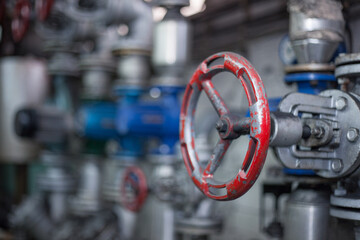 Wall Mural - Closeup shot of pressure manual gate valve for piping work