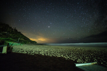 Milky Way from a beach boardwalk