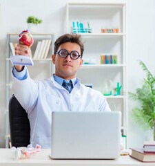 Sticker - Funny doctor having fun in hospital lab