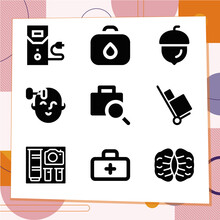 Simple Set Of 9 Icons Related To Eccentric