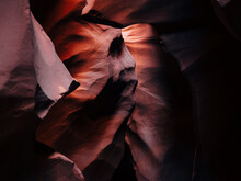 Haunting Face Of A Native American Chief Formed By Erosion In Antelope Canyon On American Indian Reservation Land.