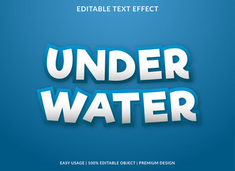 Poster - under water text effect template with bold style use for brand typography and business logo