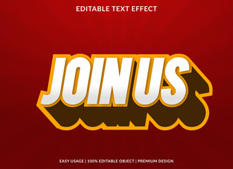 Poster - join us text effect template with bold style use for brand typography and business logo