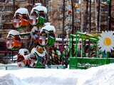 Fototapeta Uliczki - snowboarder in the snow