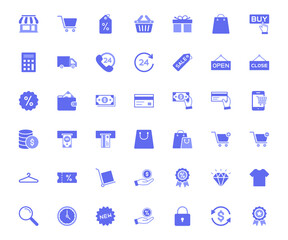 online shopping and E-commerce icon set. for web or mobile app