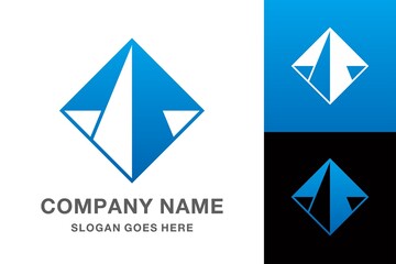 Wall Mural - Geometric Square Triangle Arrow Space Business Company Vector Logo Design