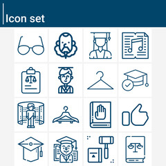 Canvas Print - Simple set of books related lineal icons.