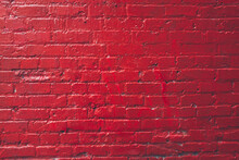 Painted Red Brick Wall