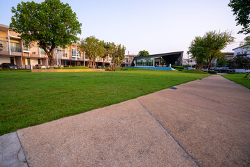 Canvas Print - a row of houses in the park