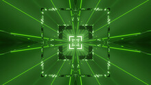 Illustration Of Futuristic Green Light Rays Background