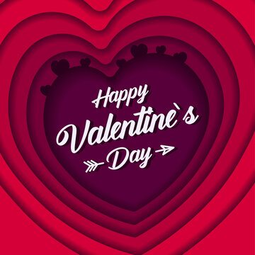 Valentine's Day banner.  Romantic mood.  Heart and inscription in the center of Valentine's Day