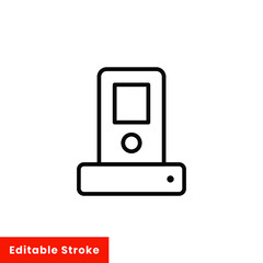 Poster - Docking station line icon. Simple outline style for web and app. Vector illustration isolated on white background. Editable stroke EPS 10