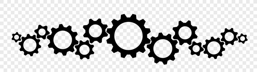 Poster - Μechanism gear sequence in checkerboard background.