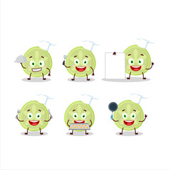 Sticker - Cartoon character of slice of bilimbi with various chef emoticons