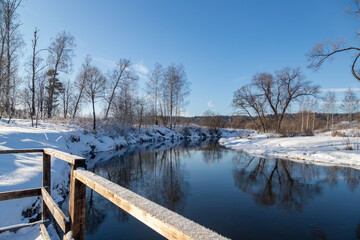  frozen river in winter