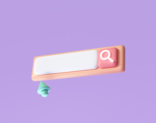 Aufkleber - Minimal blank search bar on pink background. web search concept. 3d rendering