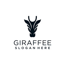 Giraffe Head Vintage Retro Silhouette Logo Design Vector Inspiration