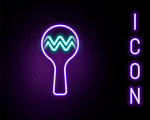 Glowing neon line Maracas icon isolated on black background. Music maracas instrument mexico. Colorful outline concept. Vector.