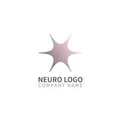 Wall Mural - Abstract neuron logo design isolated on a white background.