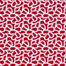 Seamless Pattern Of White Abstract Elements On A Crimson Background For Textiles.