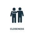 Closeness icon. Simple element from new normality collection. Filled monochrome Closeness icon for templates, infographics and banners