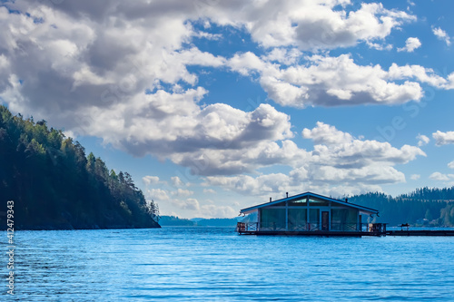 Russia. Karelia. Houseboat ...