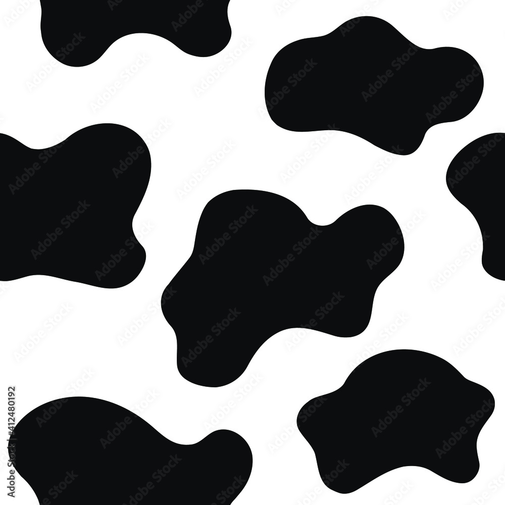 Seamless pattern with large cow spots. Mosaic and terrazzo texture. For decor, textiles, fabrics, packaging, wrapping paper, wallpaper, design, banners, templates Stock Vector | Adobe Stock pin-page