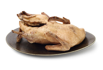 Wall Mural - steamed duck on white background 