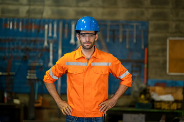 Aufkleber - Portrait of engineer standing at factory.
