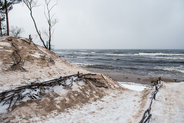 Footpath between Baltic Sea s dunes in Saulkrasti in Latvia