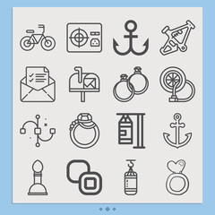  Simple set of chain related lineal icons.