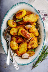 Canvas Print - Roasted potatoes.style rustic.selective focus