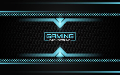 Sticker - Abstract futuristic geometric black and blue gaming background with modern esport shapes. Vector design template technology concept can use element game banner, sport poster, cyber wallpaper, web