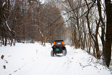 Off-road Buggy On A Winter Trail