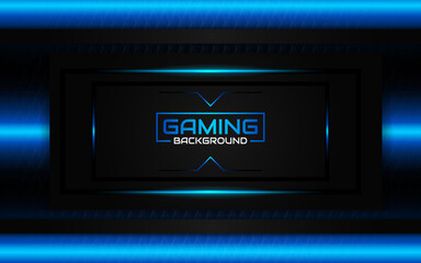 Fototapete - Abstract futuristic geometric black and blue gaming background with modern esport shapes. Vector design template technology concept can use element game banner, sport poster, cyber wallpaper, web