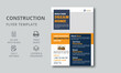© AR Design Hub - Construction Flyer Layout design. Template design elements construction company. a4 flyer template.