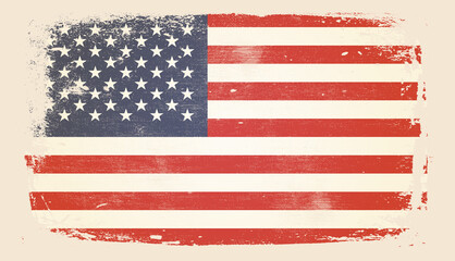 Wall Mural - Distressed USA flag, American grunge texture flag.