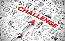 Herausforderung Konzept Mit Schriftzug Challenge