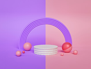 Poster - Abstract trendy background. minimal scene with geometrical forms. Showcase, display podium. 3d rendering