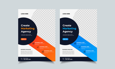 Wall Mural - corporate business flyer design template, creative brochure poster cover, color a4 print ready flyer