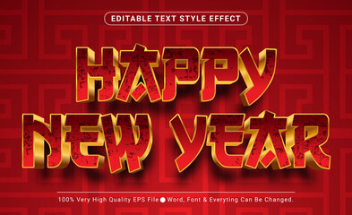 Wall Mural - 3D Happy Chinese New Year Text Effect, Editable Text Effect