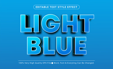 Poster - 3d light blue bold text style effect, editable text effect