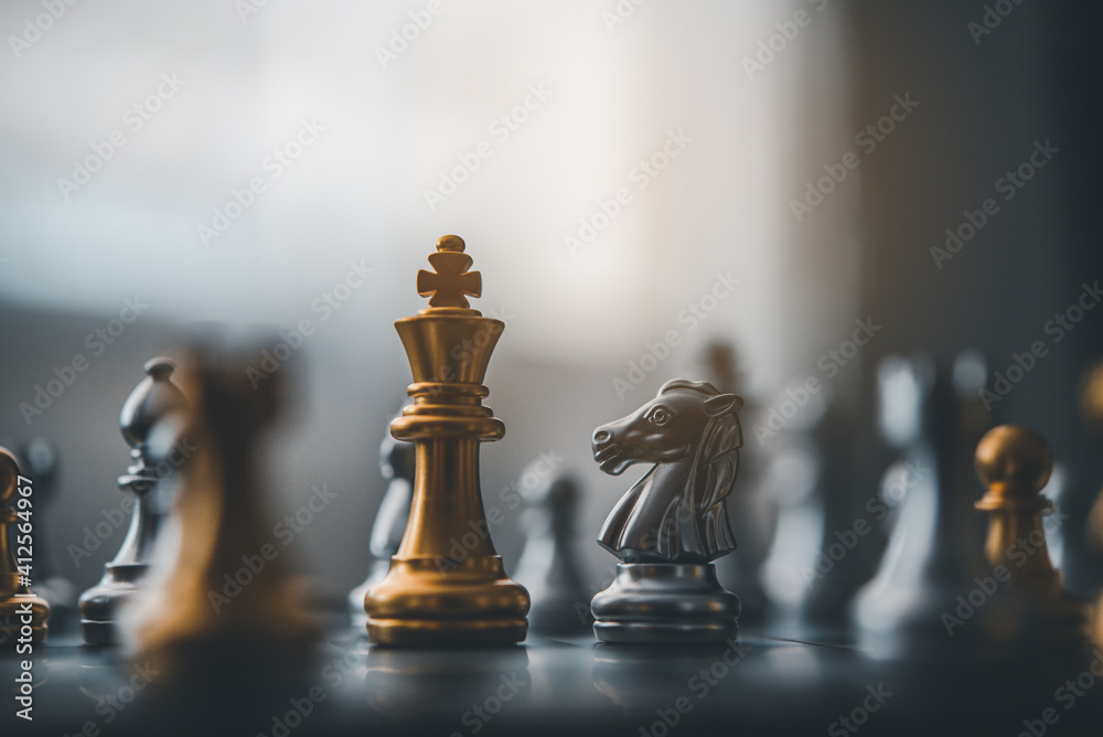 chess board game concept of business ideas and competition and stratagy plan success meaning - obrazy, fototapety, plakaty 