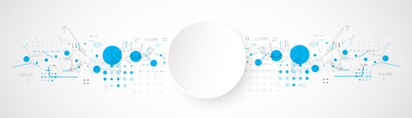 Technology background with plexus effect. Big data concept. Binary computer code. Vector illustration.