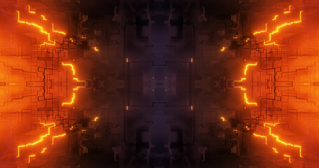 Poster - futuristic hub or abstract background. 3d render