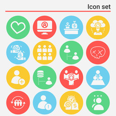 Wall Mural - 16 pack of represented  filled web icons set