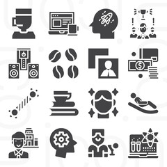 Wall Mural - 16 pack of businessman  filled web icons set