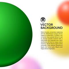 Poster - Abstract minimal frame with blurred balls