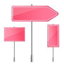 Blank Pink Road Sign