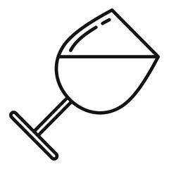 Sticker - Half wine glass icon. Outline half wine glass vector icon for web design isolated on white background